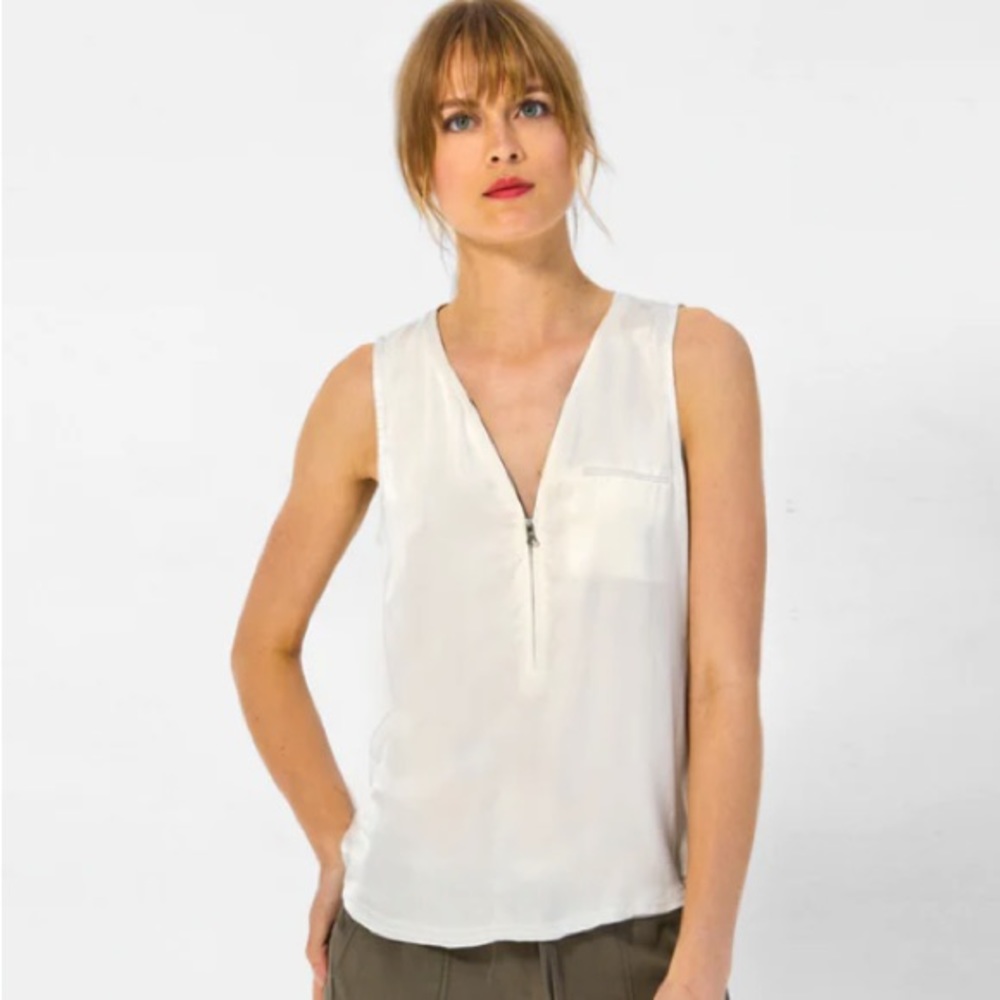 GO BY GOSILK ICONIC Go Zippy Tank Luxe in Taupe Beige Color Size Medium